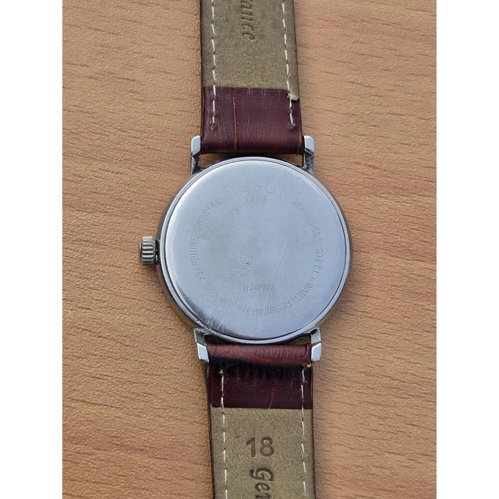 Vintage Tissot T870/970 Silver Quartz Dress Watch Stainless Steel Swiss Made 90s